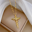 Rotating Dragonfly Snake Stick Angel Wings Necklace