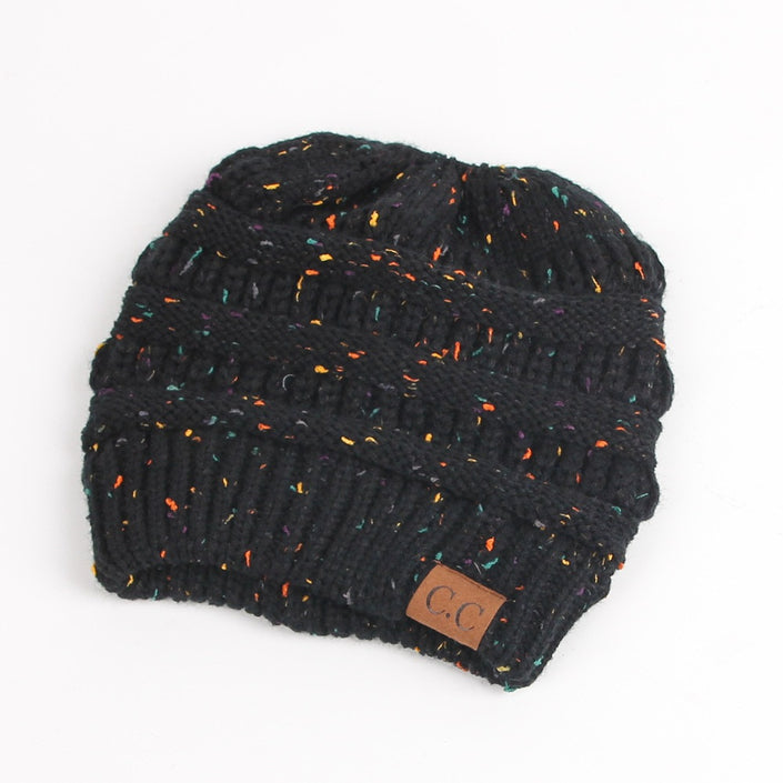 Europe And The United States New Knitted Ponytail Hat Wool Hood Outdoor Warmth