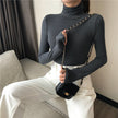 All Match Slimming Solid Color Bottoming Shirt Womens Tops Women