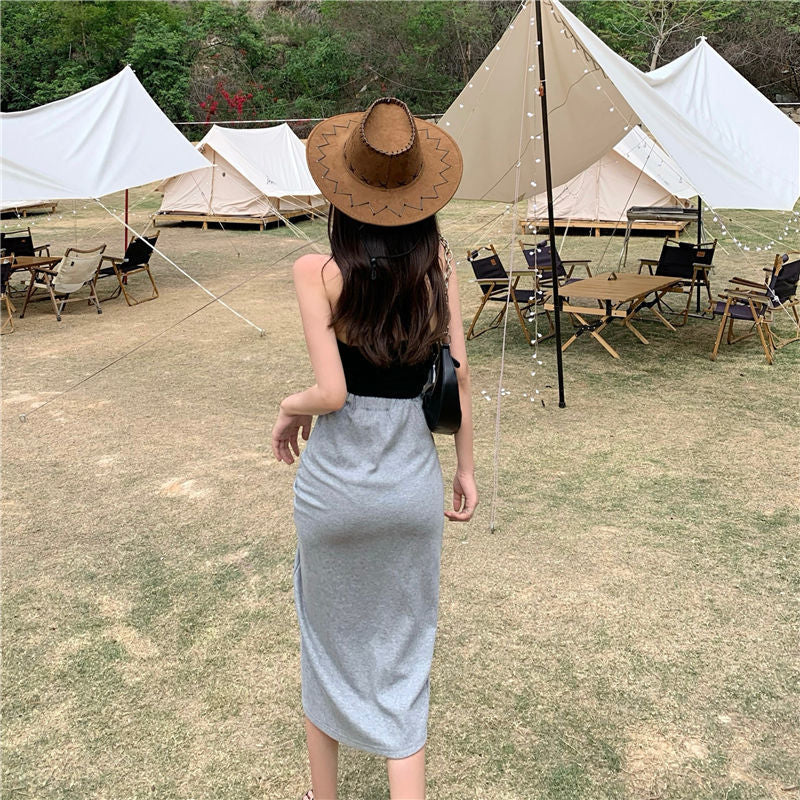 Skirt Women's Irregular Mid-length Skirt Drawstring Ruffle Hip Skirt