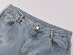 High Street Retro Cross Graffiti Loose Straight Jeans