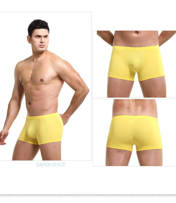 Men's Underwear Breathable Boxer Low Rise U Convex Boxer Shorts