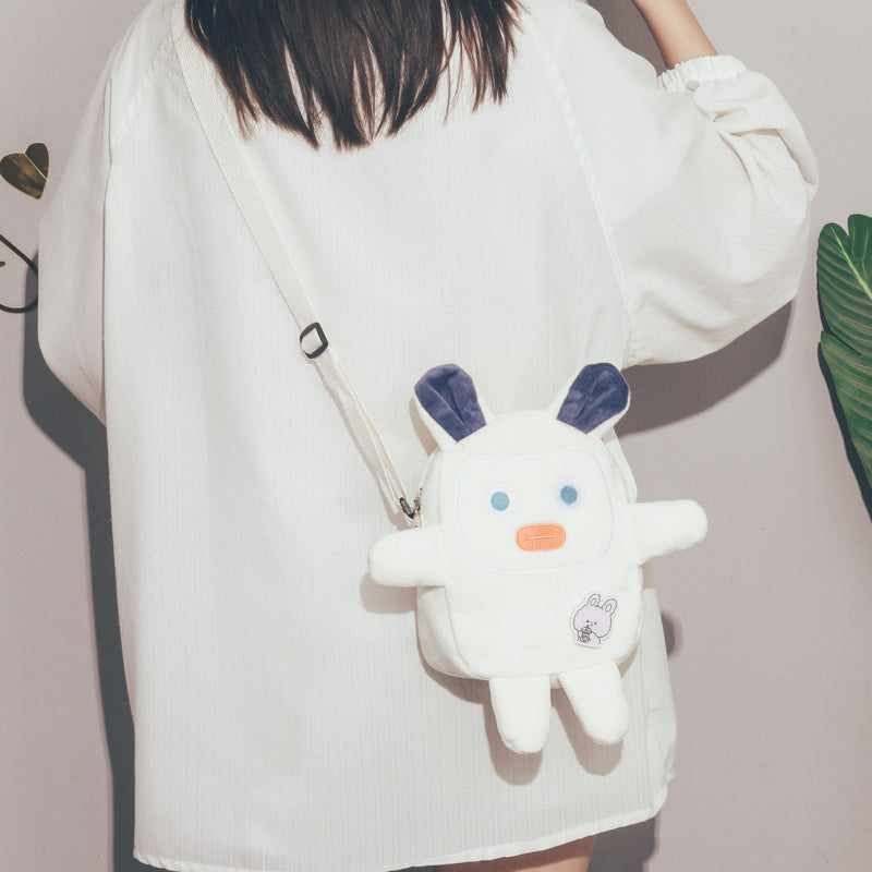 Cute Small Bag Female New Wild Ins Cartoon Doll Plush Bag Personality Funny One-shoulder Messenger Bag