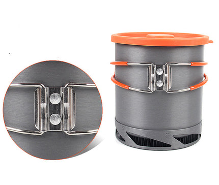 XK6 Heat-collecting Camping Single Pot, Energy-saving Camping Pot Set For Single 1-2 People