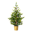2 Pack 4 FT Dual Tone Artificial Christmas Tree With Pot Stand, Potted Xmas Pine Tree With 119 Branch Tips For Holiday Party Office Home, Green