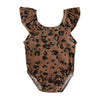 Flying Sleeve One-piece Girl Leopard Pattern Swimming Suit