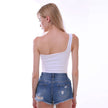 Summer Sexy One-shoulder Vest Crop Top Sleeveless T-Shirt Tank Tops Women Clothing