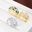 Fashion Exquisite Inlaid Zirconium Wide Face Ring