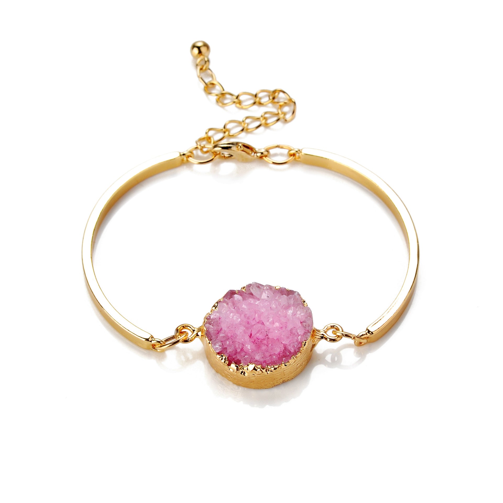 Bracelet Round Energy Crystal White Green