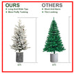 2FT 3FT 4.5FT 6.5FT Pre-lit Potted Flocked Christmas Tree, Snow Frosted Mini Tabletop Artificial Christmas Tree With LED Lights And PE & PVC Branch Tips For Front Door, Porch, Indoor And Outdoor