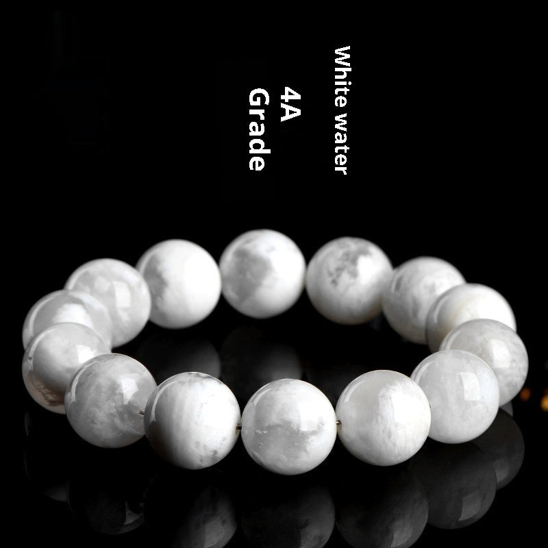 Natural Snowflake Ghost Round Beads Bracelet