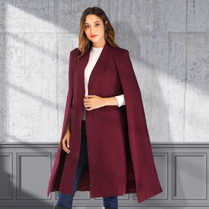 Long Women's Shawl Windbreaker Cloak Coat