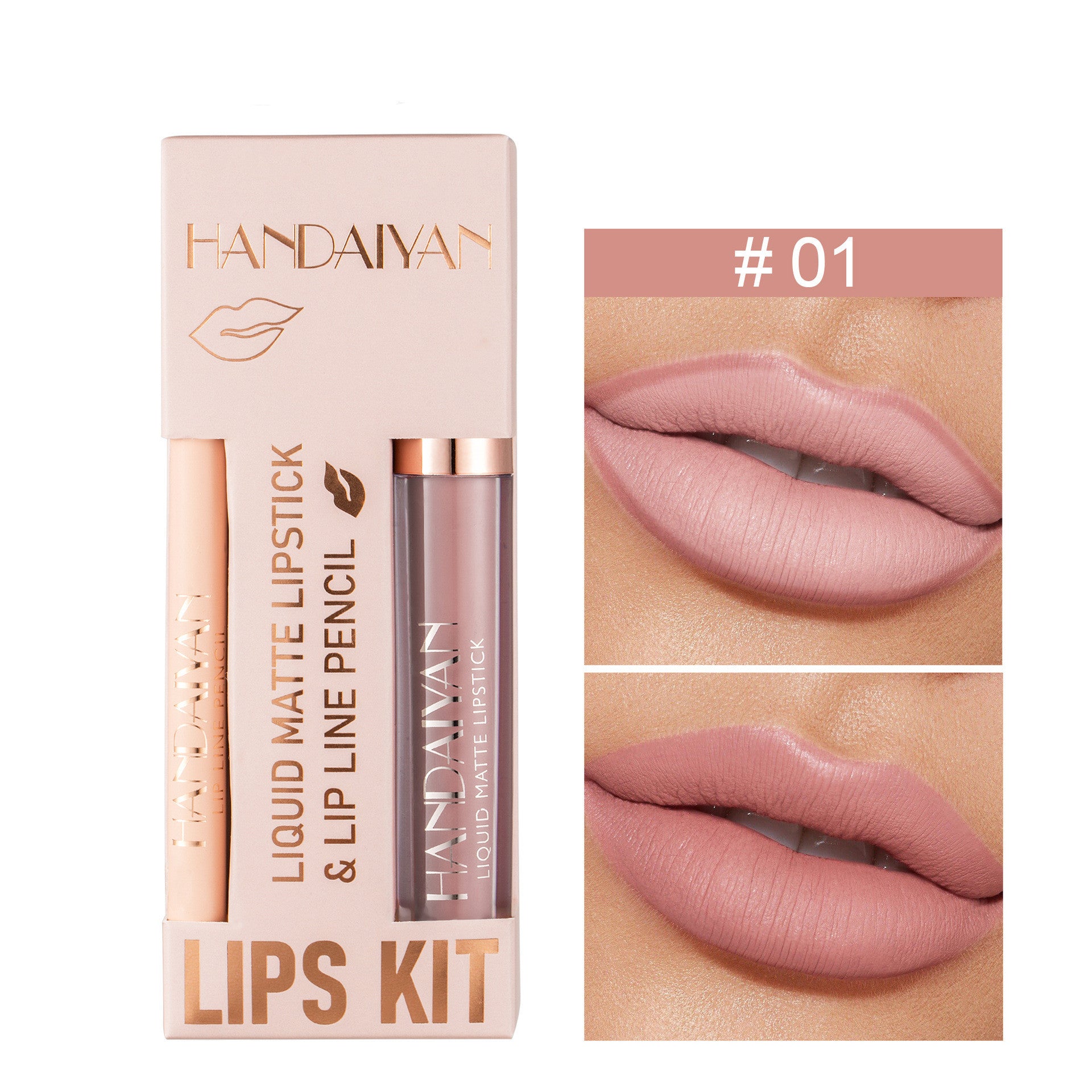 Liner Lip Glaze Set Waterproof No Stain On Cup Velvet Matte Lipstick