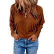Solid Color Pullover Long Sleeve Top For Women