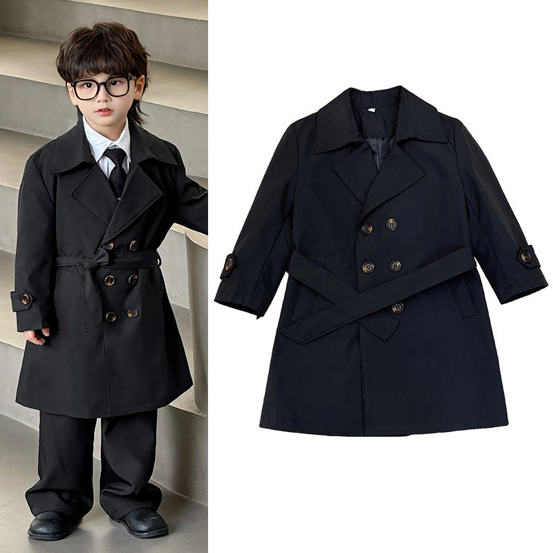 Children's Long British Coat Trendy Cool