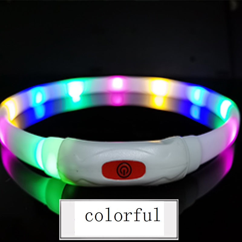 Pet Light Necklace Hang Out Necklet Anti-lose Safe Led Dog Cat Necklace USB Charging Soft Cuttable Pet Collar