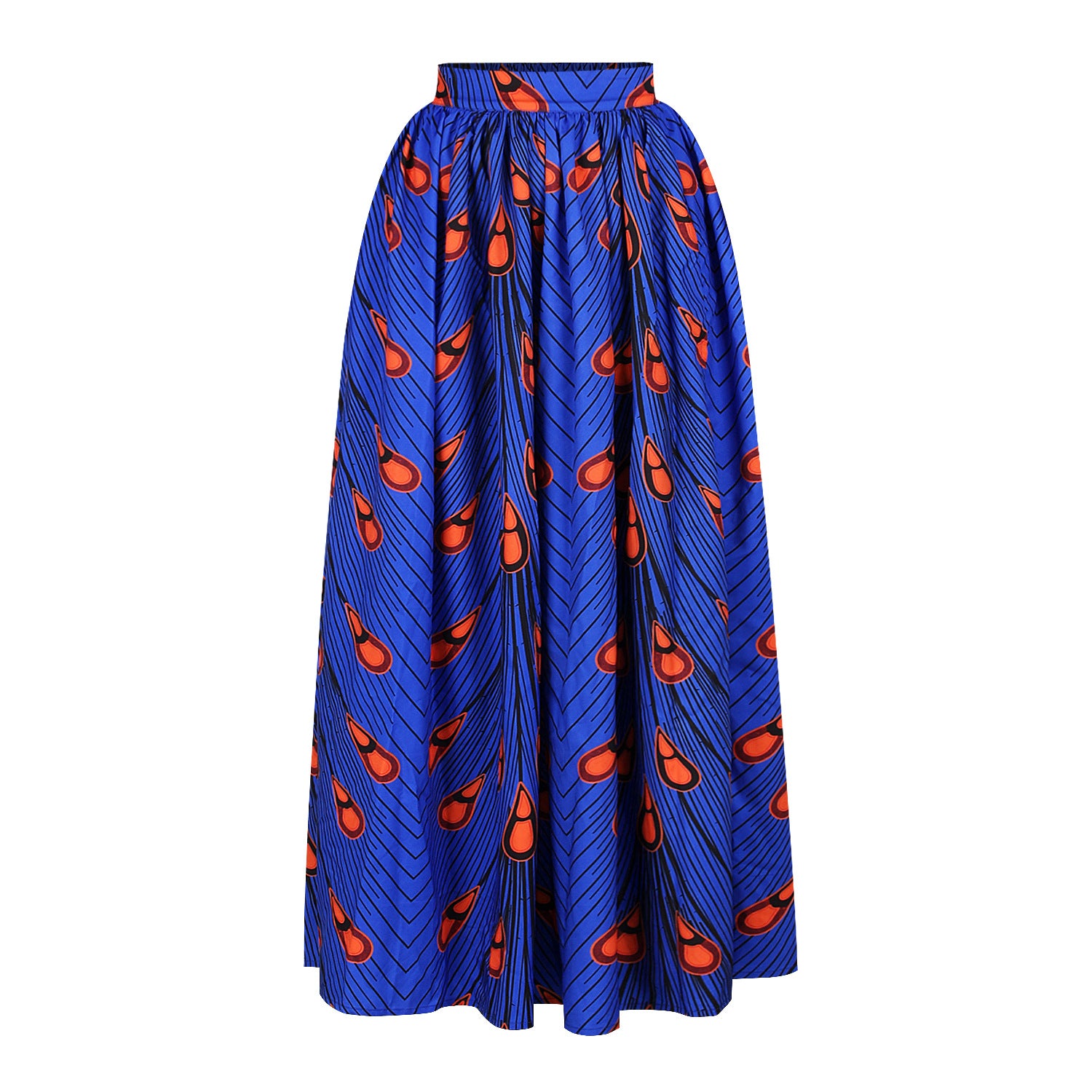Printed African Style Women's Suit One-way Neck Top Split Skirt