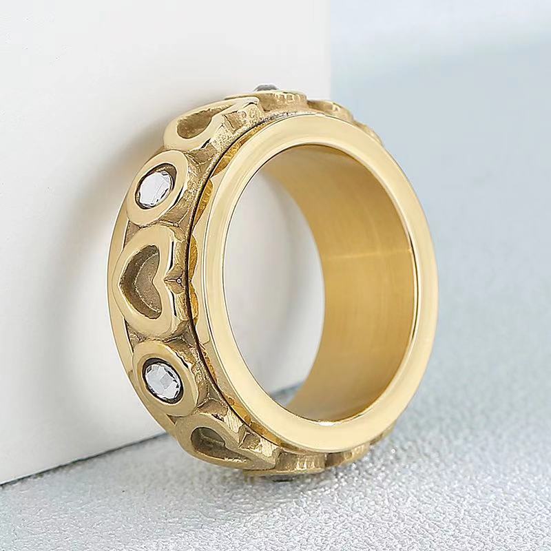 Heart-shaped Diamond-studded Index Finger Ring For Men And Women