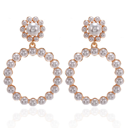Simulation Pearl Long Earrings Female White Round Pearl Wedding Pendant Earrings Fashion Korean Jewelry Earrings