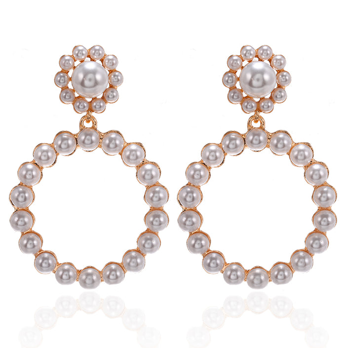 Simulation Pearl Long Earrings Female White Round Pearl Wedding Pendant Earrings Fashion Korean Jewelry Earrings