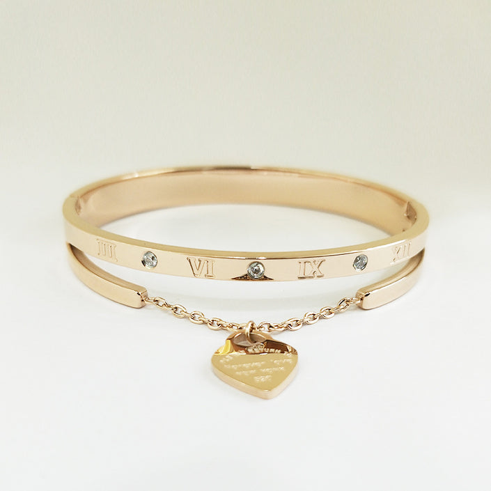 Women's Lettering Gold Titanium Steel Bracelet