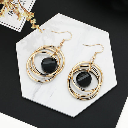 Circle Earrings Female Temperament Korean Exaggerated Long Earrings