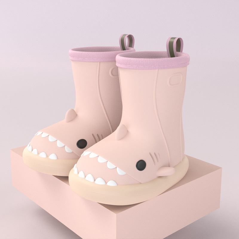 Waterproof Shoes Safety Rubber Shark Slippers Kids Rain Boots