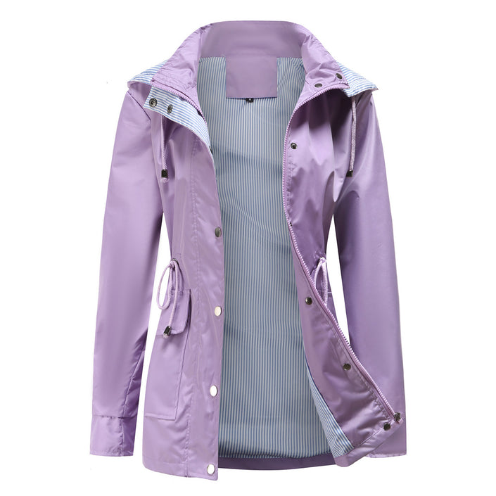 Detachable Hood Trench Coat Women's Women's Plus Size