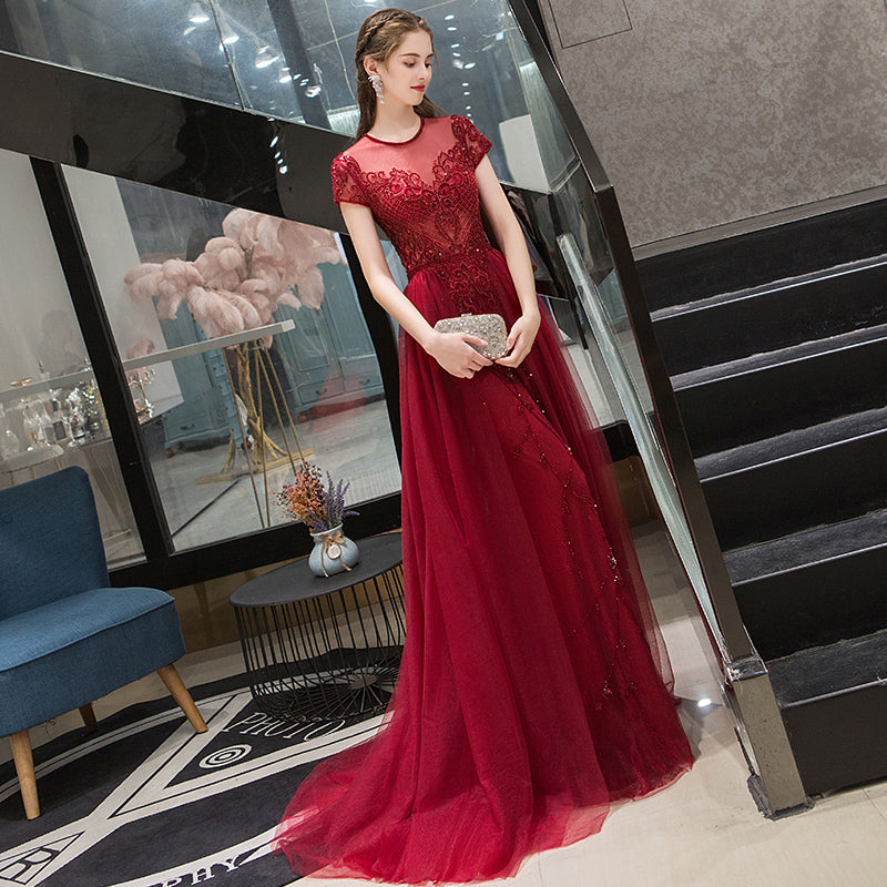 Women's Temperament Fashion A-line Hem Evening Dress