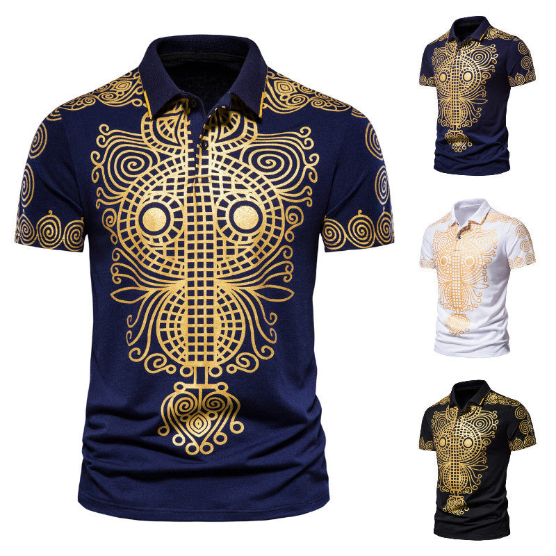 Summer Men Casual Ethnic Short Sleeved