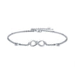 925 Sterling Silver Cubic Zirconia Infinity Cross Heart Bracelet For Women Girls Gifts
