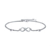 925 Sterling Silver Cubic Zirconia Infinity Cross Heart Bracelet For Women Girls Gifts