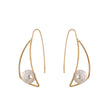 Curved Geometric Triangle Pearl Earrings Ladies Alloy Earrings