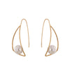Curved Geometric Triangle Pearl Earrings Ladies Alloy Earrings
