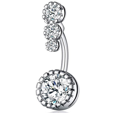 Fashion Simple Zircon Belly Button Button