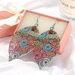 Hollow leaf print earrings