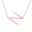 Fabulous Rose Gold Plated Stainless Steel Initial Letter Pendant Necklace