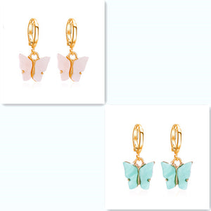 Women's Fashion Colorful Acrylic Butterfly Earrings