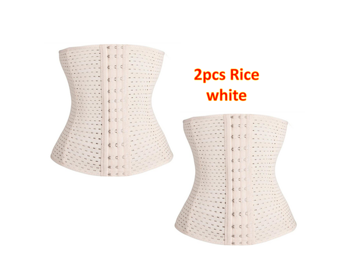 Women Hollow Tibial Belt Body-sculpting Hollow-out Round-hole Breathable Rubber Corset Post-natal Tummy Tucking Exercise Belt