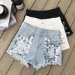 Alpscommerce Beaded denim shorts with high waist