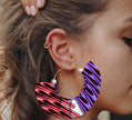Handmade printed exaggerated earrings