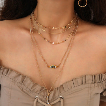 Retro exaggerated multi-layer necklace