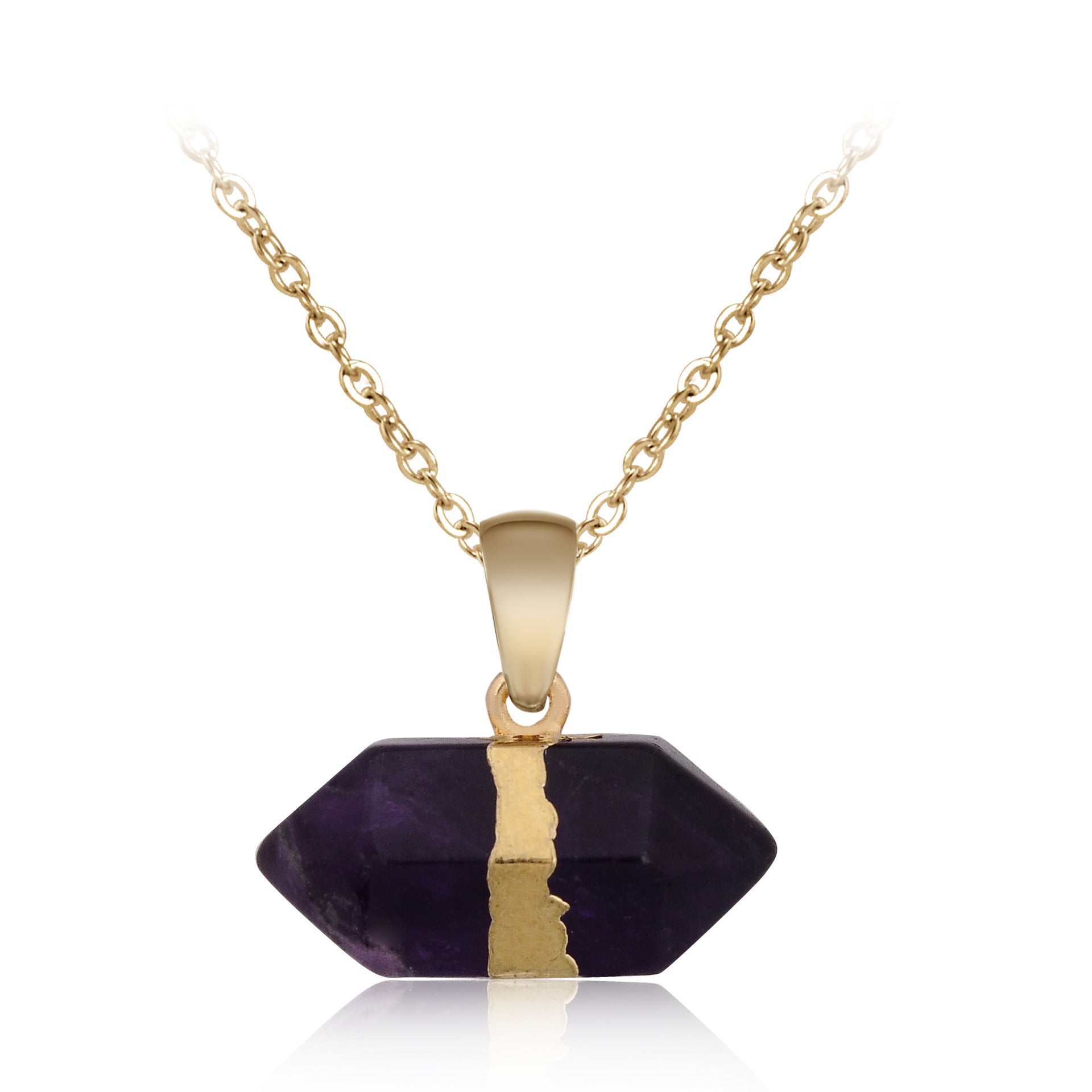 Natural stone short hexagonal pendant