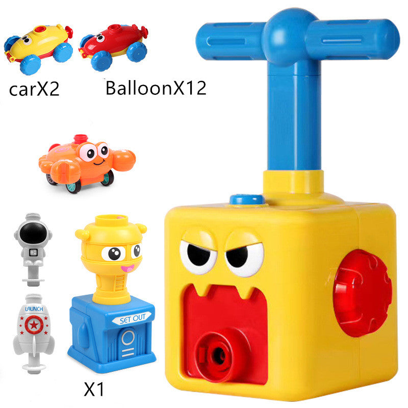 Power Balloon Launch Tower Toy Puzzle Fun Education Inertia Air Power Balloon Car Science Experimen Toy for Children Gift