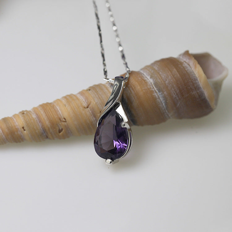 New Arrival 925 Sterling Silver Pendant Shiny Silver Necklace with AAA Zircon Austrian crystals Jewelry for women RJ141