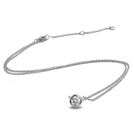 Necklace for Women Simple Style Cubic Zirconia Pendant Necklace Rose Gold Color Fashion Jewelry Birthday Gift