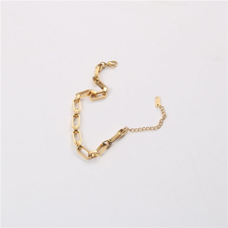 Thick chain exaggerated hollow simple bracelet
