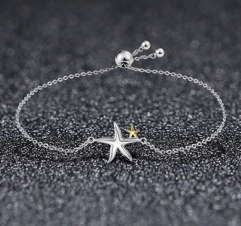 Silver Ziyun New Sea Star Ladies Bracelet Sterling Silver S925 Platinum Bracelet Jewelry SCB025