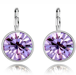 Austrian Crystal Earrings Earrings Female Roundflash Earrings Ear Clips
