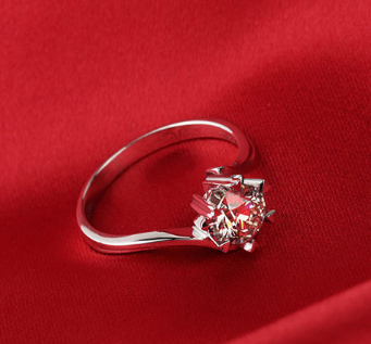 925 sterling silver ring high-grade platinum snowflake carat simulation diamond ring